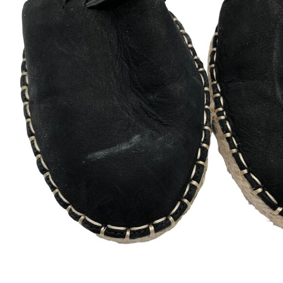 Eileen Fisher Womens Black Lace Leather Suede Espadrille Sandals Size 6 - Picture 3 of 6